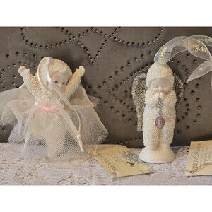 Snow Dreams Lot Of 2 Christmas Ornaments Angel Of Joy And Angel Of My Heart